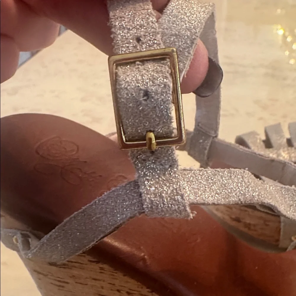 Matt Bernson Gray Strappy Cork Wedge Sandals – Women’s Size 7 - Picture 12 of 13